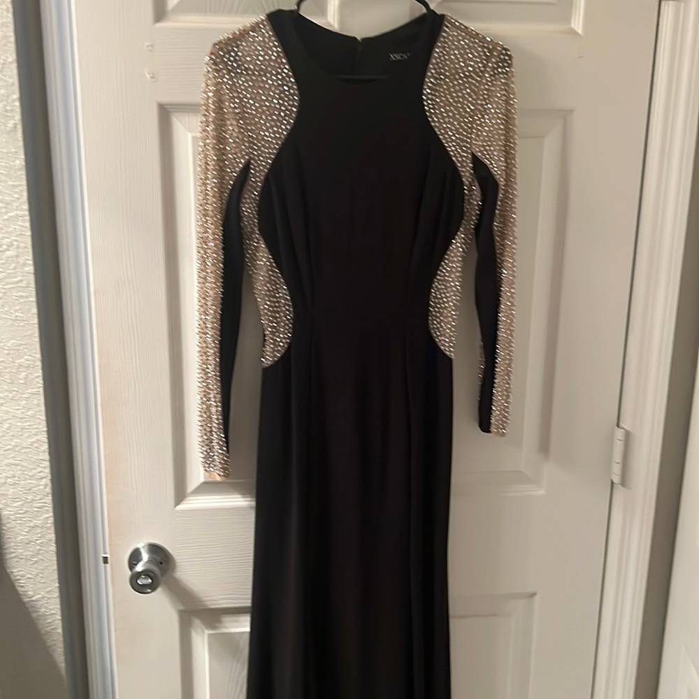 Beautiful black/tan gown with silver studs